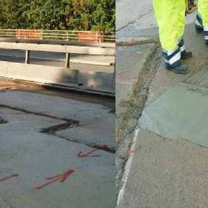 Fastfill, a fast-setting mortar, was applied for concrete floor repairs over a single weekend near Junction 4 of the M40.