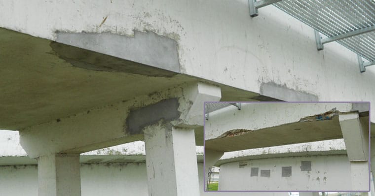 Flexcrete's concrete repair and protection system chosen for concrete repairs to columns, beams and tank floors at Clifton Marsh Wastewater Treatment Works, Preston.