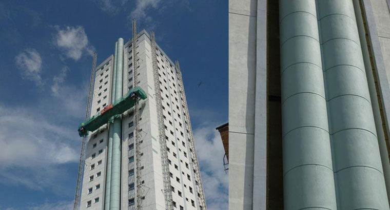 Decorative Anti-Carbonation Coating Protects Cwmbran’s Tallest Building