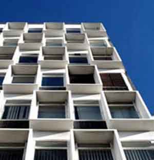 Anti-carbonation coating on Cockcroft Building, University of Brighton.